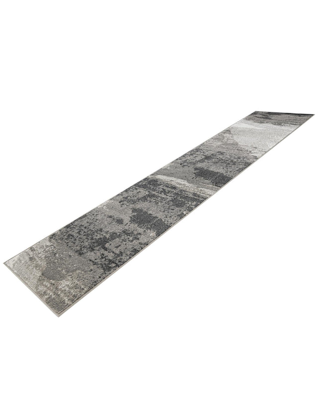 Black 2' 7 x 12' Norge Runner Area Rug 100% Polypropylene Easy Clean Non Shed Stain Resistant Modern Carpet for Home Interior Design for Sale at Rug Engine