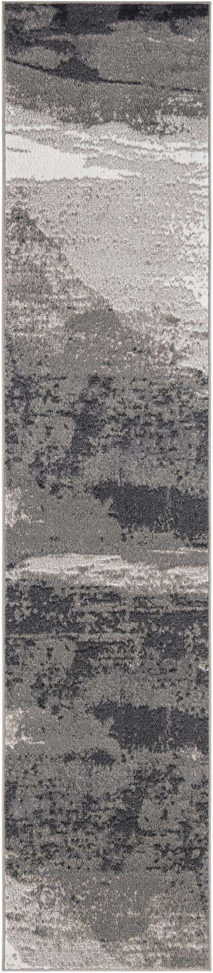 Black 2' 7 x 12' Norge Runner Area Rug 100% Polypropylene Easy Clean Non Shed Stain Resistant Modern Carpet for Home Interior Design for Sale at Rug Engine