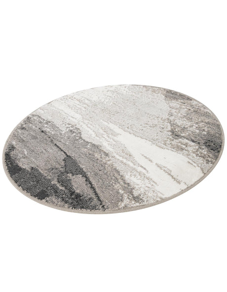 Black 4' 1 x 4' 1 Norge Round Area Rug 100% Polypropylene Easy Clean Non Shed Stain Resistant Modern Carpet for Home Interior Design for Sale at Rug Engine