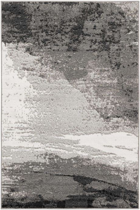 Black 4' 1 x 6' 1 Norge Rectangle Area Rug 100% Polypropylene Easy Clean Non Shed Stain Resistant Modern Carpet for Home Interior Design for Sale at Rug Engine