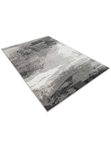 Black 5' 1 x 7' 1 Norge Rectangle Area Rug 100% Polypropylene Easy Clean Non Shed Stain Resistant Modern Carpet for Home Interior Design for Sale at Rug Engine