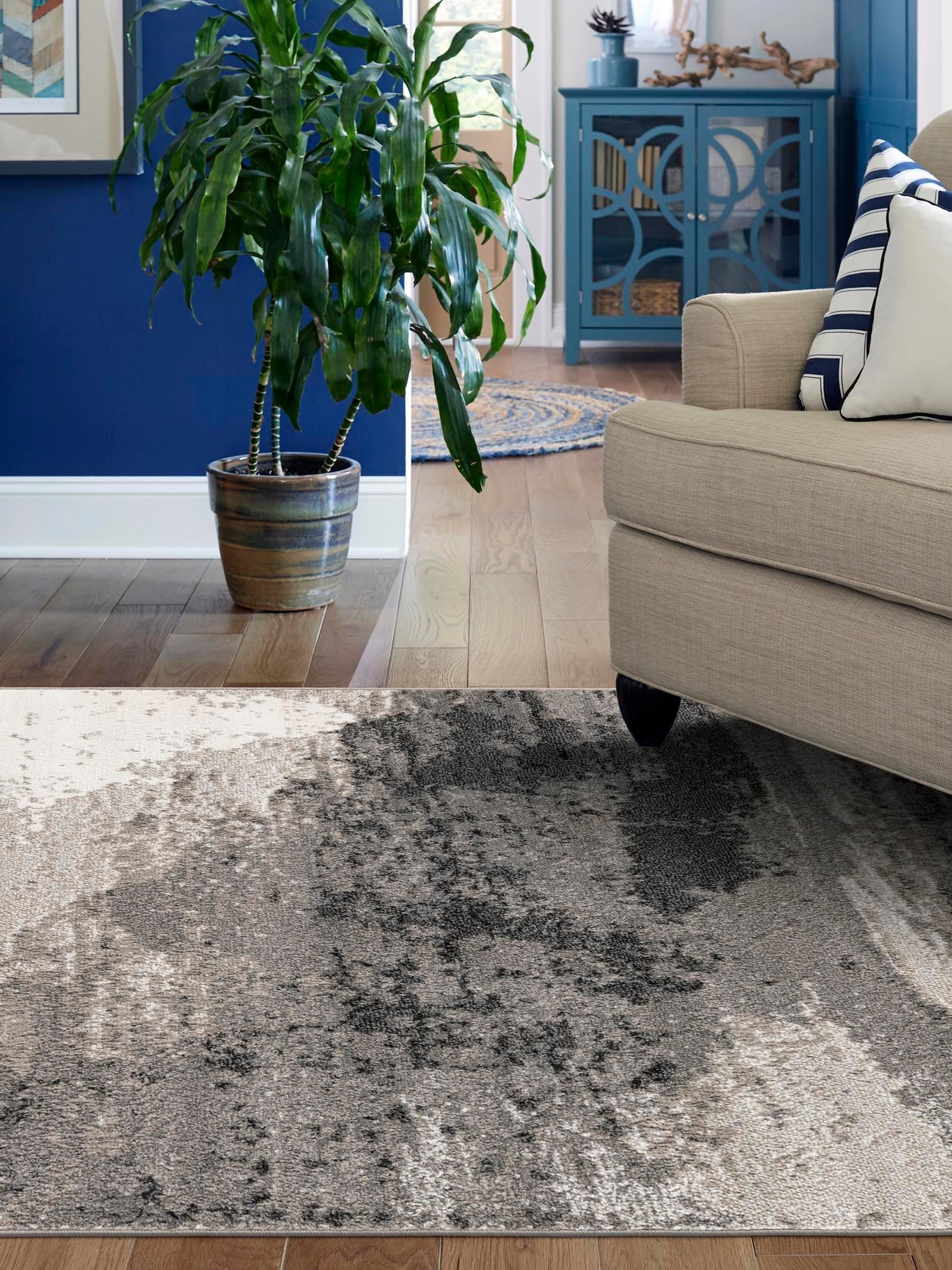 Black 9' x 12' Norge Rectangle Area Rug 100% Polypropylene Easy Clean Non Shed Stain Resistant Modern Carpet for Home Interior Design for Sale at Rug Engine