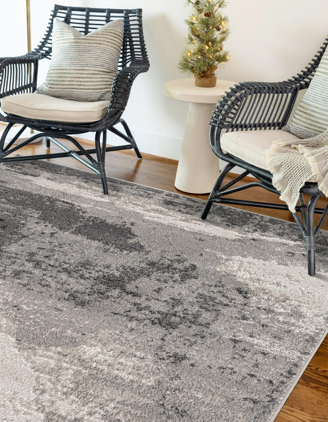 Black 4' 1 x 6' 1 Norge Rectangle Area Rug 100% Polypropylene Easy Clean Non Shed Stain Resistant Modern Carpet for Home Interior Design for Sale at Rug Engine