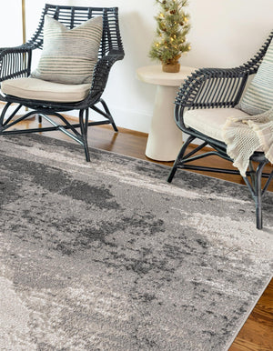 Black 5' 1 x 8' Norge Rectangle Area Rug 100% Polypropylene Easy Clean Non Shed Stain Resistant Modern Carpet for Home Interior Design for Sale at Rug Engine