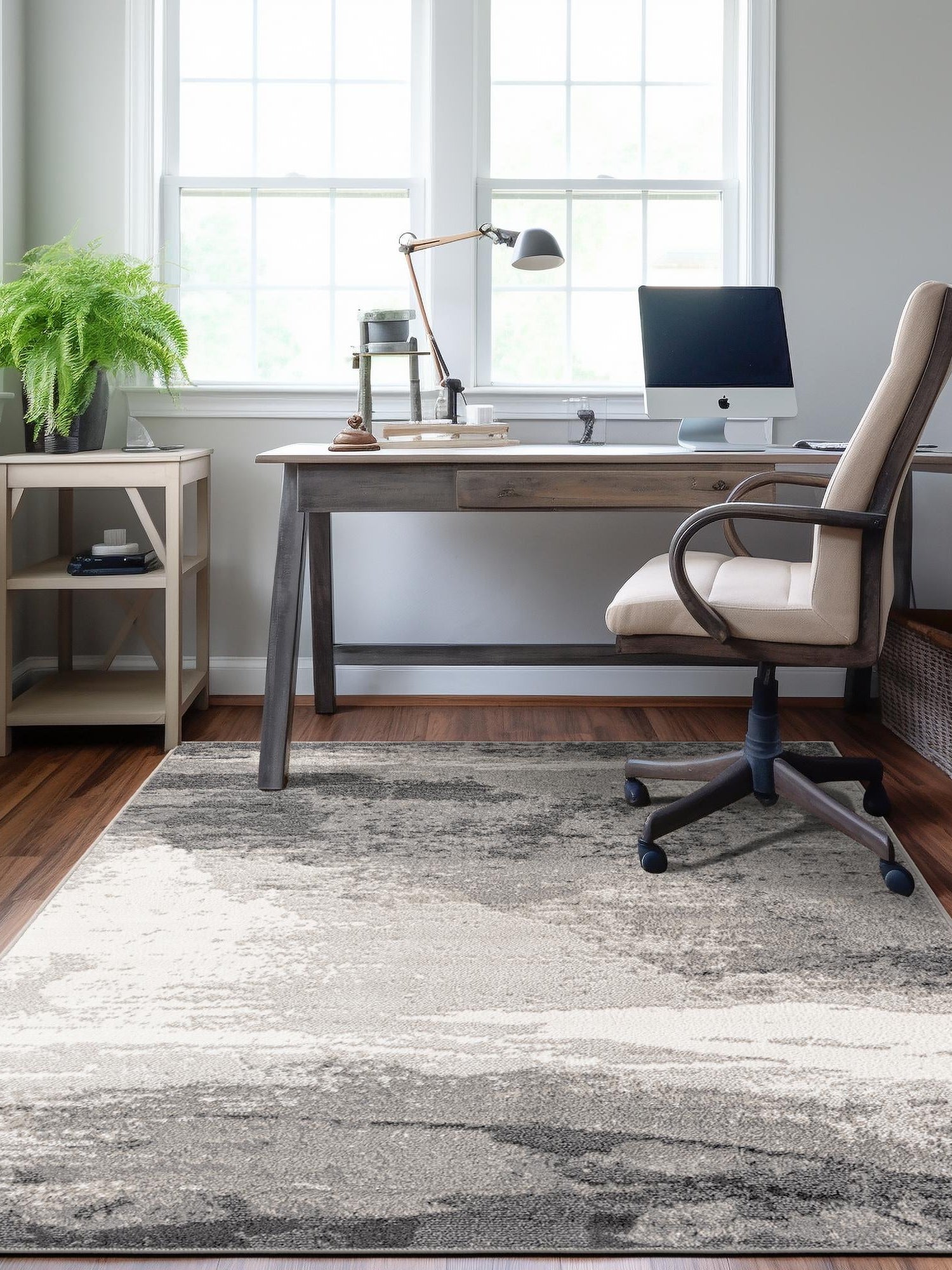 Black 5' 1 x 8' Norge Rectangle Area Rug 100% Polypropylene Easy Clean Non Shed Stain Resistant Modern Carpet for Home Interior Design for Sale at Rug Engine