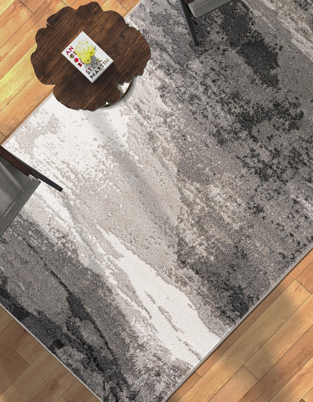 Black 4' 1 x 6' 1 Norge Rectangle Area Rug 100% Polypropylene Easy Clean Non Shed Stain Resistant Modern Carpet for Home Interior Design for Sale at Rug Engine