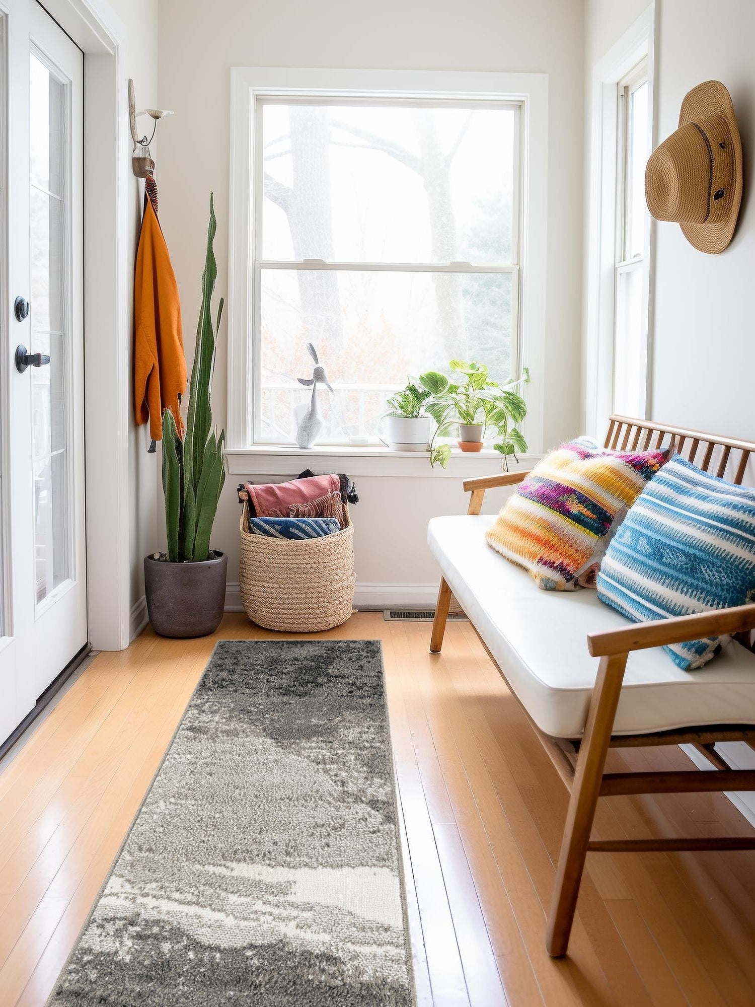 Black 2' x 6' 1 Norge Runner Area Rug 100% Polypropylene Easy Clean Non Shed Stain Resistant Modern Carpet for Home Interior Design for Sale at Rug Engine