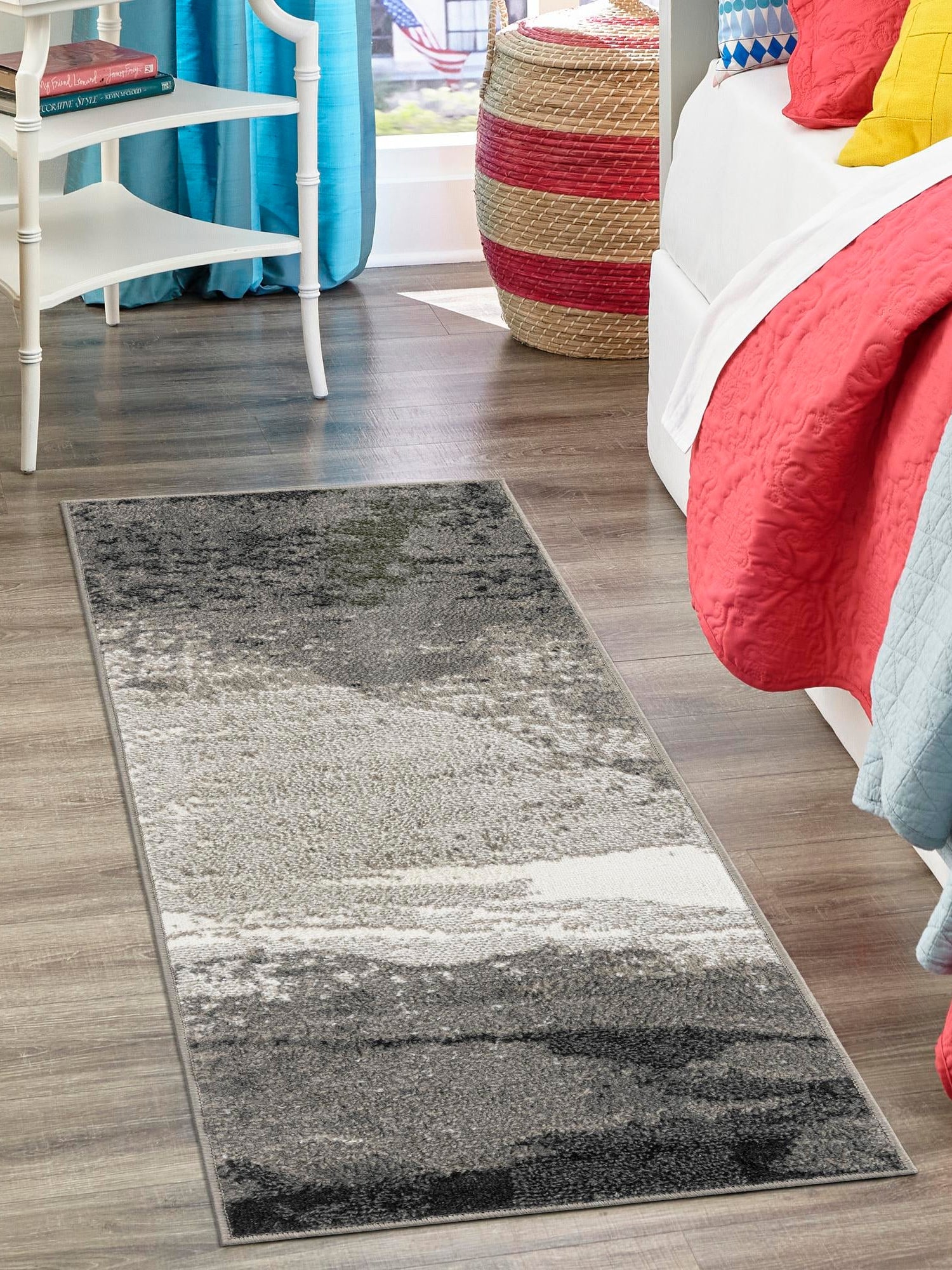 Black 2' x 6' 1 Norge Runner Area Rug 100% Polypropylene Easy Clean Non Shed Stain Resistant Modern Carpet for Home Interior Design for Sale at Rug Engine