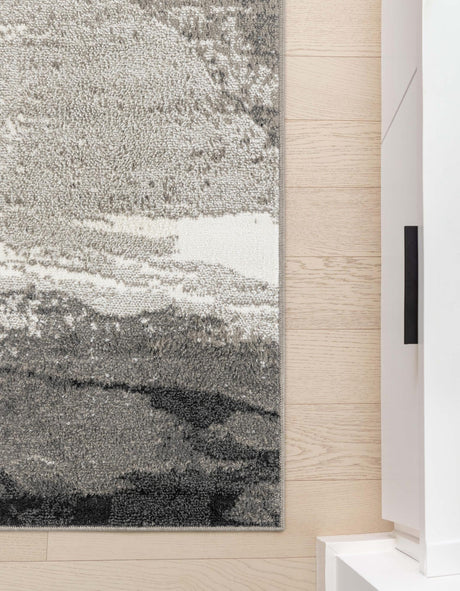 Black 2' 7 x 12' Norge Runner Area Rug 100% Polypropylene Easy Clean Non Shed Stain Resistant Modern Carpet for Home Interior Design for Sale at Rug Engine