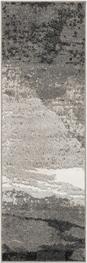 Black 2' x 6' 1 Norge Runner Area Rug 100% Polypropylene Easy Clean Non Shed Stain Resistant Modern Carpet for Home Interior Design for Sale at Rug Engine