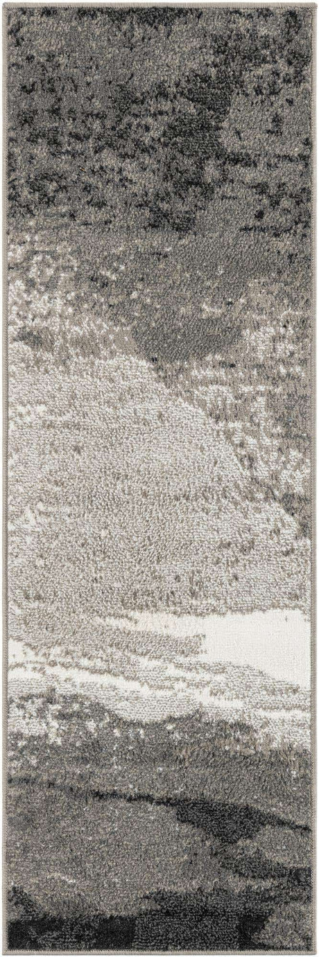 Black 2' x 6' 1 Norge Runner Area Rug 100% Polypropylene Easy Clean Non Shed Stain Resistant Modern Carpet for Home Interior Design for Sale at Rug Engine