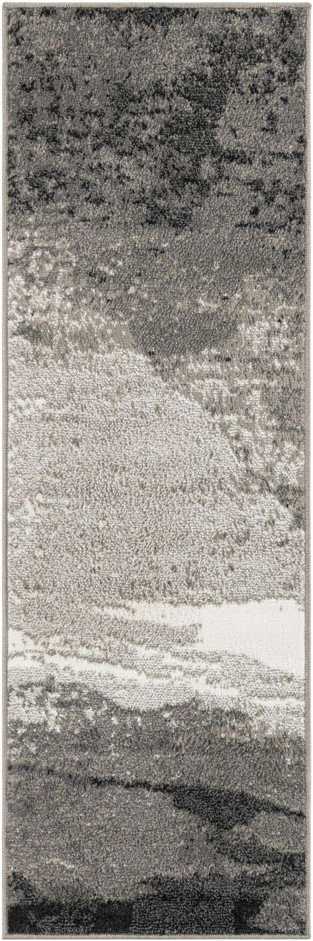 Black 2' x 6' 1 Norge Runner Area Rug 100% Polypropylene Easy Clean Non Shed Stain Resistant Modern Carpet for Home Interior Design for Sale at Rug Engine