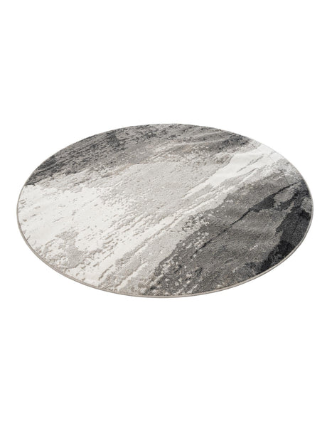 Black 7' 10 x 7' 10 Norge Round Area Rug 100% Polypropylene Easy Clean Non Shed Stain Resistant Modern Carpet for Home Interior Design for Sale at Rug Engine