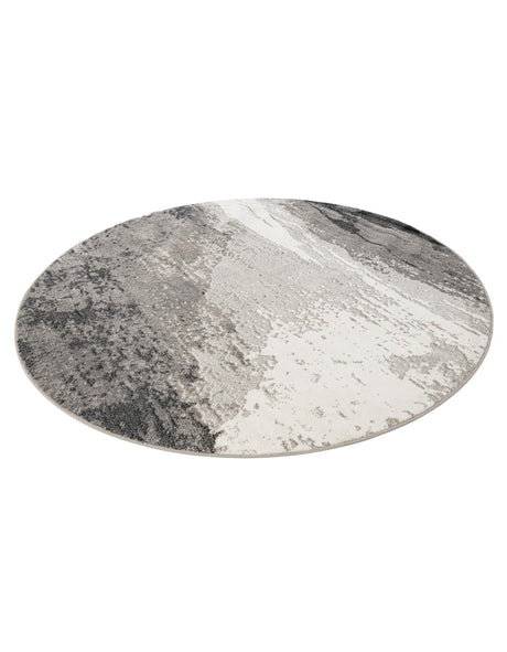 Black 7' 10 x 7' 10 Norge Round Area Rug 100% Polypropylene Easy Clean Non Shed Stain Resistant Modern Carpet for Home Interior Design for Sale at Rug Engine