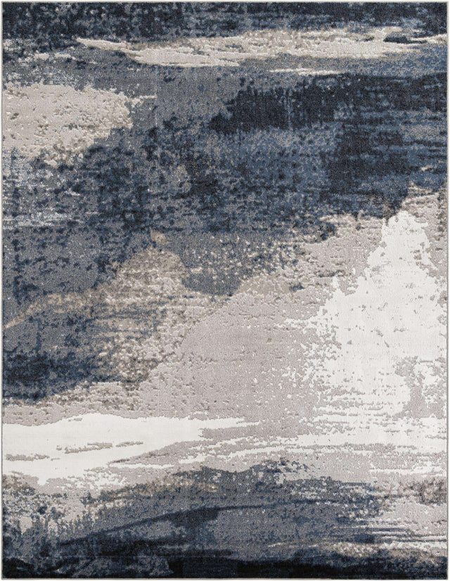 Blue 10' x 13' 1 Norge Rectangle Area Rug 100% Polypropylene Easy Clean Non Shed Stain Resistant Modern Carpet for Home Interior Design for Sale at Rug Engine