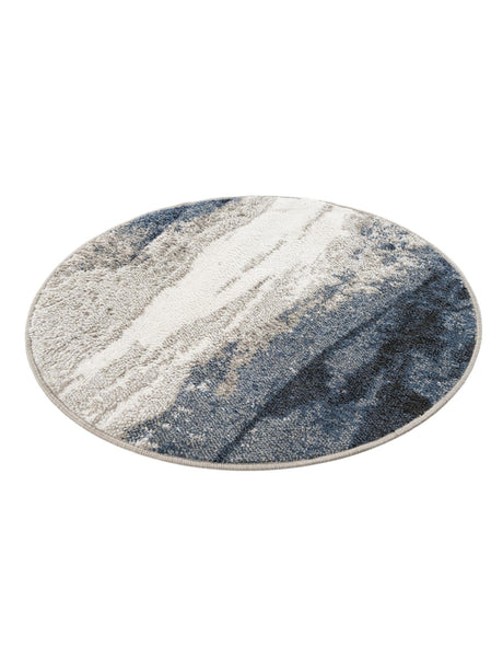 Blue 3' 1 x 3' 1 Norge Round Area Rug 100% Polypropylene Easy Clean Non Shed Stain Resistant Modern Carpet for Home Interior Design for Sale at Rug Engine