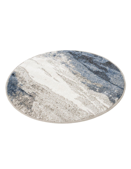Blue 3' 1 x 3' 1 Norge Round Area Rug 100% Polypropylene Easy Clean Non Shed Stain Resistant Modern Carpet for Home Interior Design for Sale at Rug Engine