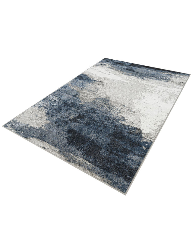 Blue 5' 1 x 7' 1 Norge Rectangle Area Rug 100% Polypropylene Easy Clean Non Shed Stain Resistant Modern Carpet for Home Interior Design for Sale at Rug Engine