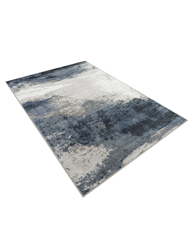 Blue 5' 1 x 7' 1 Norge Rectangle Area Rug 100% Polypropylene Easy Clean Non Shed Stain Resistant Modern Carpet for Home Interior Design for Sale at Rug Engine