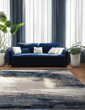Blue 2' x 3' 1 Norge Rectangle Area Rug 100% Polypropylene Easy Clean Non Shed Stain Resistant Modern Carpet for Home Interior Design for Sale at Rug Engine