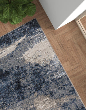 Blue 2' x 3' 1 Norge Rectangle Area Rug 100% Polypropylene Easy Clean Non Shed Stain Resistant Modern Carpet for Home Interior Design for Sale at Rug Engine