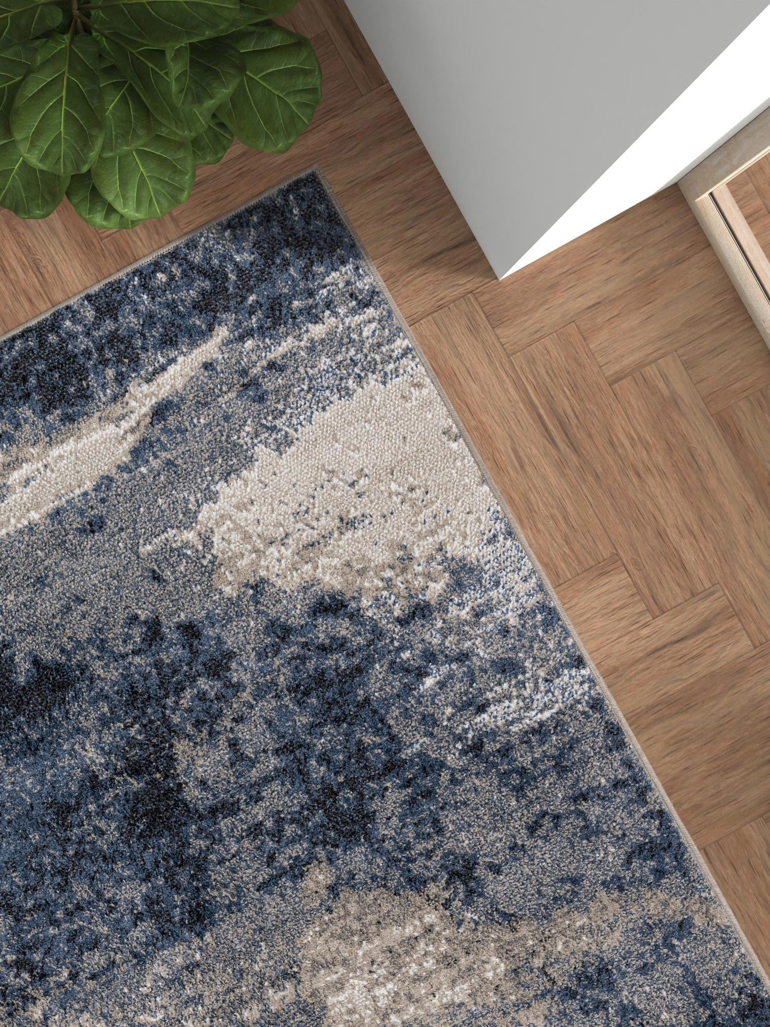 Blue 10' x 13' 1 Norge Rectangle Area Rug 100% Polypropylene Easy Clean Non Shed Stain Resistant Modern Carpet for Home Interior Design for Sale at Rug Engine