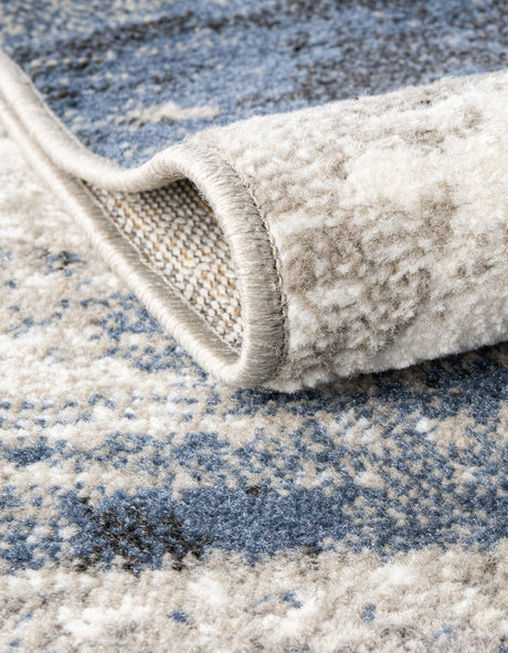 Blue 5' 1 x 7' 1 Norge Rectangle Area Rug 100% Polypropylene Easy Clean Non Shed Stain Resistant Modern Carpet for Home Interior Design for Sale at Rug Engine