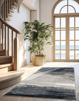 Blue 2' x 6' 1 Norge Runner Area Rug 100% Polypropylene Easy Clean Non Shed Stain Resistant Modern Carpet for Home Interior Design for Sale at Rug Engine