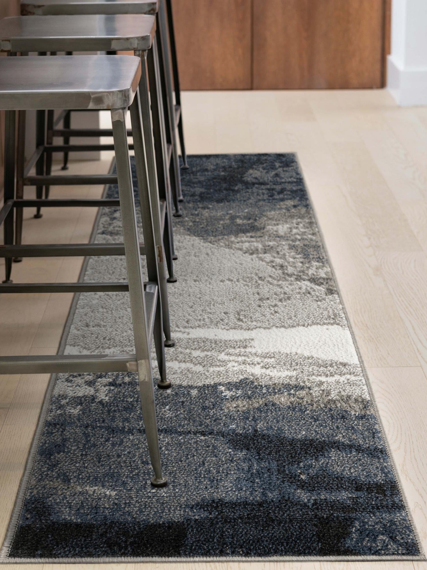 Blue 2' x 6' 1 Norge Runner Area Rug 100% Polypropylene Easy Clean Non Shed Stain Resistant Modern Carpet for Home Interior Design for Sale at Rug Engine
