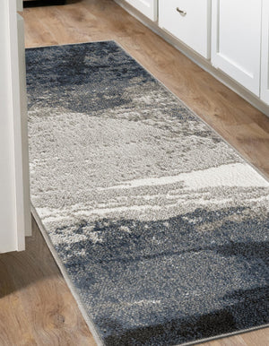 Blue 2' x 6' 1 Norge Runner Area Rug 100% Polypropylene Easy Clean Non Shed Stain Resistant Modern Carpet for Home Interior Design for Sale at Rug Engine