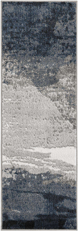 Blue 2' x 6' 1 Norge Runner Area Rug 100% Polypropylene Easy Clean Non Shed Stain Resistant Modern Carpet for Home Interior Design for Sale at Rug Engine