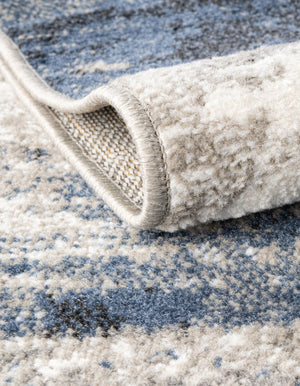Blue 4' 1 x 4' 1 Norge Round Area Rug 100% Polypropylene Easy Clean Non Shed Stain Resistant Modern Carpet for Home Interior Design for Sale at Rug Engine