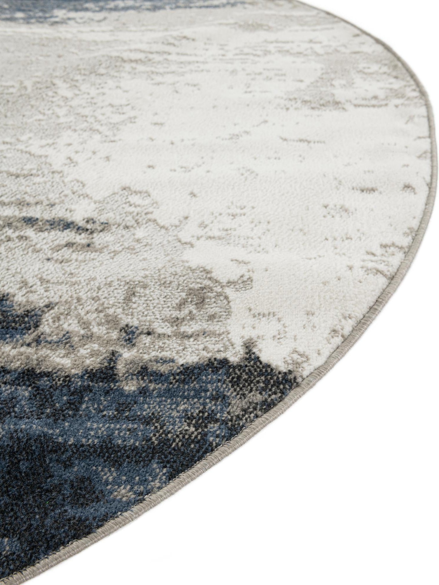 Blue 3' 1 x 3' 1 Norge Round Area Rug 100% Polypropylene Easy Clean Non Shed Stain Resistant Modern Carpet for Home Interior Design for Sale at Rug Engine