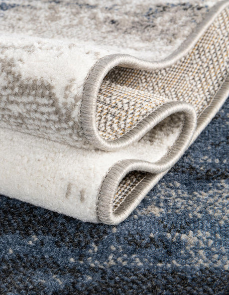 Blue 3' 1 x 3' 1 Norge Round Area Rug 100% Polypropylene Easy Clean Non Shed Stain Resistant Modern Carpet for Home Interior Design for Sale at Rug Engine