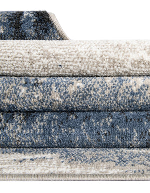 Blue 4' 1 x 4' 1 Norge Round Area Rug 100% Polypropylene Easy Clean Non Shed Stain Resistant Modern Carpet for Home Interior Design for Sale at Rug Engine