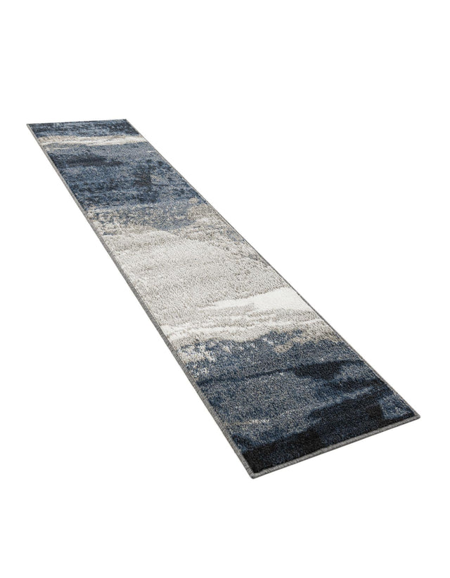 Blue 2' x 8' Norge Runner Area Rug 100% Polypropylene Easy Clean Non Shed Stain Resistant Modern Carpet for Home Interior Design for Sale at Rug Engine