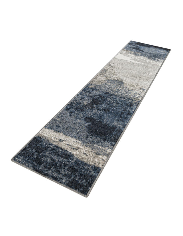 Blue 2' x 8' Norge Runner Area Rug 100% Polypropylene Easy Clean Non Shed Stain Resistant Modern Carpet for Home Interior Design for Sale at Rug Engine