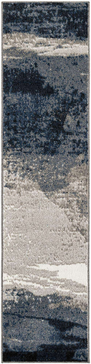 Blue 2' x 8' Norge Runner Area Rug 100% Polypropylene Easy Clean Non Shed Stain Resistant Modern Carpet for Home Interior Design for Sale at Rug Engine