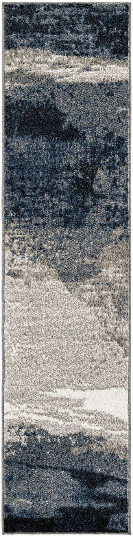 Blue 2' x 8' Norge Runner Area Rug 100% Polypropylene Easy Clean Non Shed Stain Resistant Modern Carpet for Home Interior Design for Sale at Rug Engine