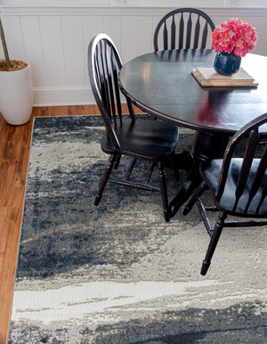Blue 10' x 10' Norge Square Area Rug 100% Polypropylene Easy Clean Non Shed Stain Resistant Modern Carpet for Home Interior Design for Sale at Rug Engine