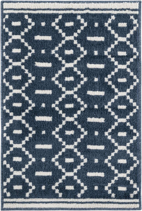 Blue 2' x 3' 1 Norge Rectangle Area Rug 100% Polypropylene Easy Clean Non Shed Stain Resistant Modern Carpet for Home Interior Design for Sale at Rug Engine