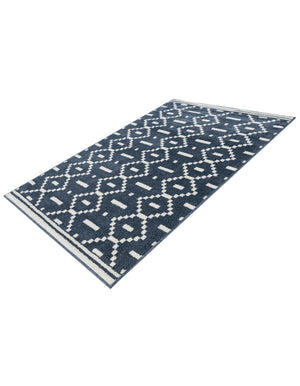 Blue 4' 1 x 6' 1 Norge Rectangle Area Rug 100% Polypropylene Easy Clean Non Shed Stain Resistant Modern Carpet for Home Interior Design for Sale at Rug Engine