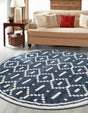 Blue 10' x 10' Norge Round Area Rug 100% Polypropylene Easy Clean Non Shed Stain Resistant Modern Carpet for Home Interior Design for Sale at Rug Engine