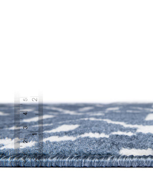 Blue 3' 1 x 3' 1 Norge Round Area Rug 100% Polypropylene Easy Clean Non Shed Stain Resistant Modern Carpet for Home Interior Design for Sale at Rug Engine