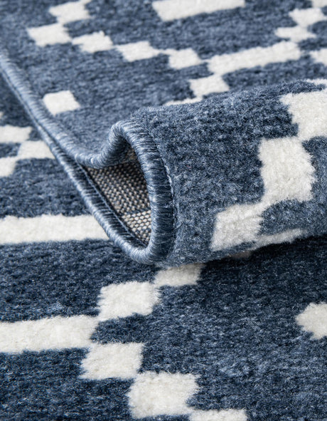 Blue 3' 1 x 3' 1 Norge Round Area Rug 100% Polypropylene Easy Clean Non Shed Stain Resistant Modern Carpet for Home Interior Design for Sale at Rug Engine