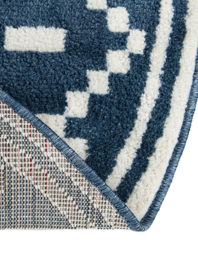 Blue 5' 1 x 5' 1 Norge Round Area Rug 100% Polypropylene Easy Clean Non Shed Stain Resistant Modern Carpet for Home Interior Design for Sale at Rug Engine