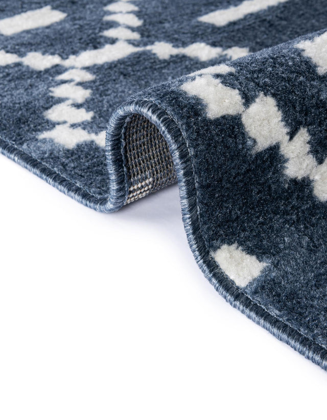 Blue 3' 1 x 3' 1 Norge Round Area Rug 100% Polypropylene Easy Clean Non Shed Stain Resistant Modern Carpet for Home Interior Design for Sale at Rug Engine