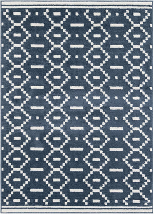Blue 5' 1 x 7' 1 Norge Rectangle Area Rug 100% Polypropylene Easy Clean Non Shed Stain Resistant Modern Carpet for Home Interior Design for Sale at Rug Engine