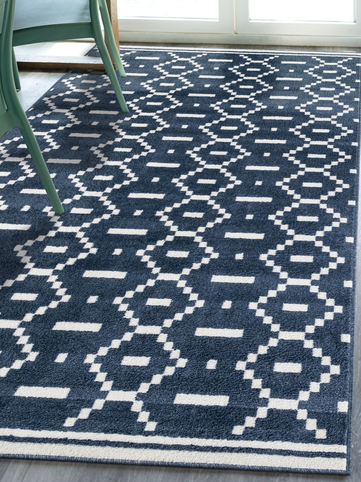 Blue 2' x 3' 1 Norge Rectangle Area Rug 100% Polypropylene Easy Clean Non Shed Stain Resistant Modern Carpet for Home Interior Design for Sale at Rug Engine