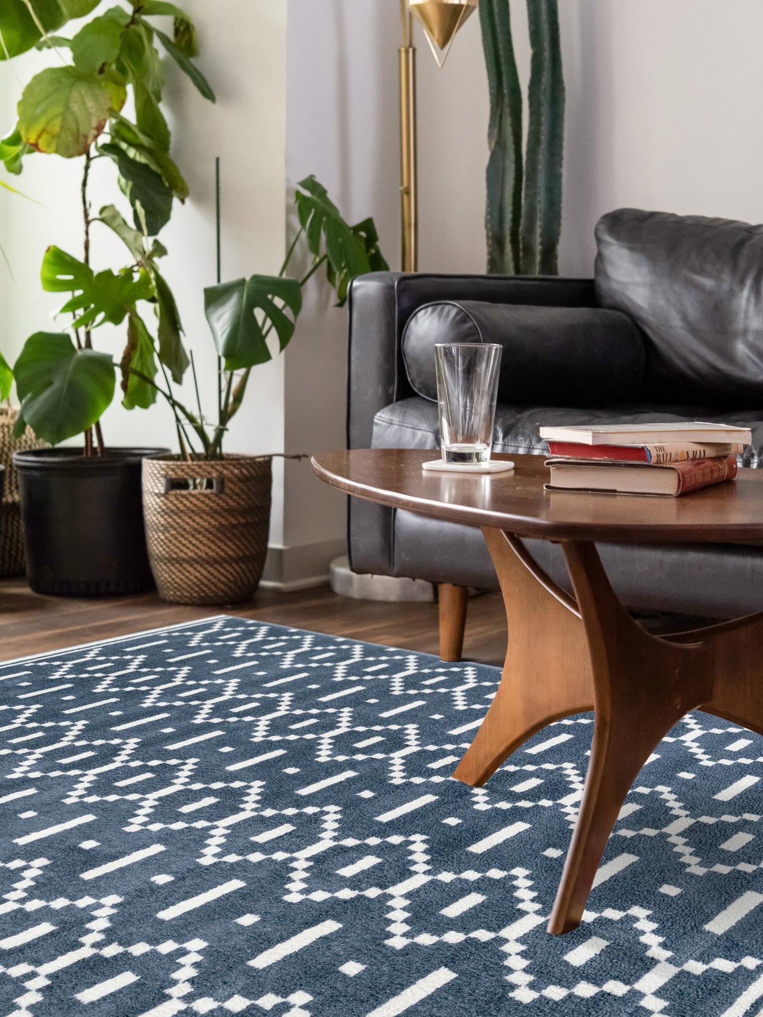 Blue 5' 1 x 7' 1 Norge Rectangle Area Rug 100% Polypropylene Easy Clean Non Shed Stain Resistant Modern Carpet for Home Interior Design for Sale at Rug Engine
